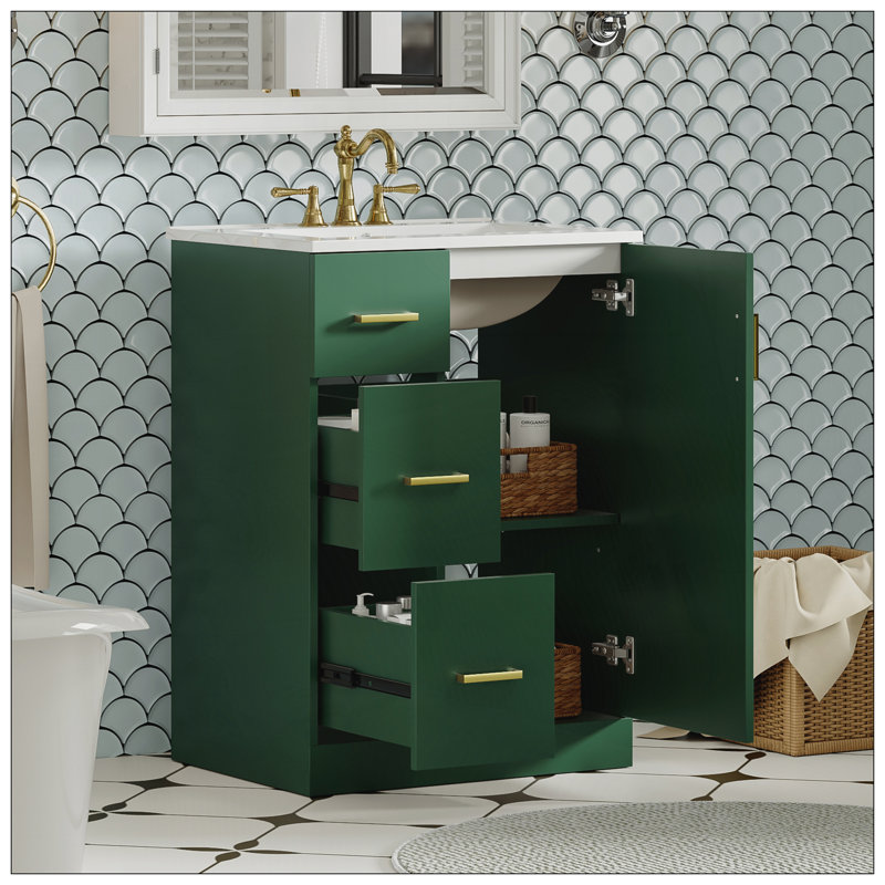 Meuble-lavabo moderne 24 "avec lavabo, Vert