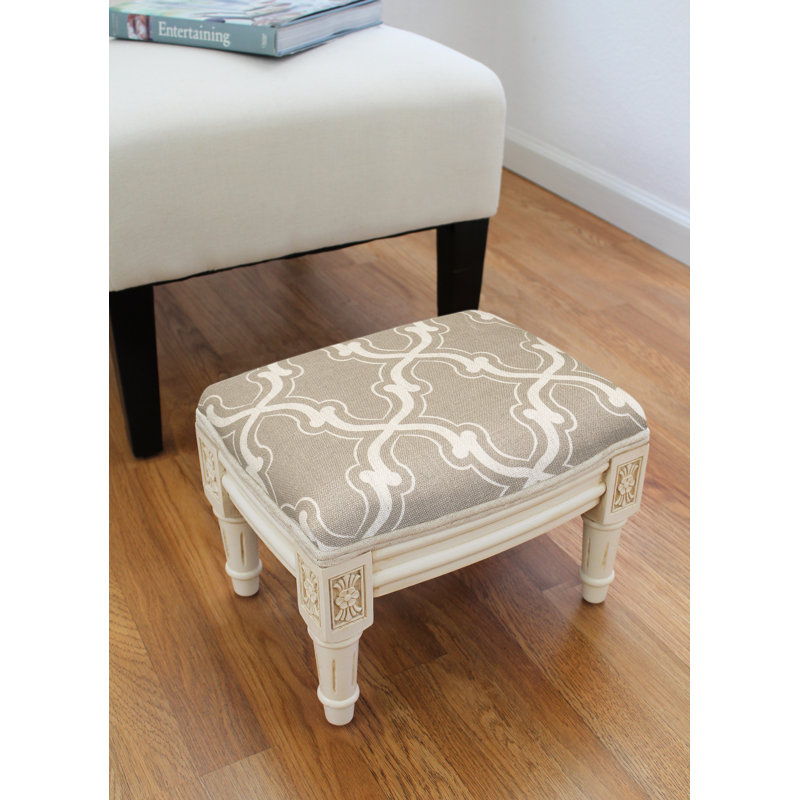 Repose-pieds Lymingt Trellis, Taupe, Blanc