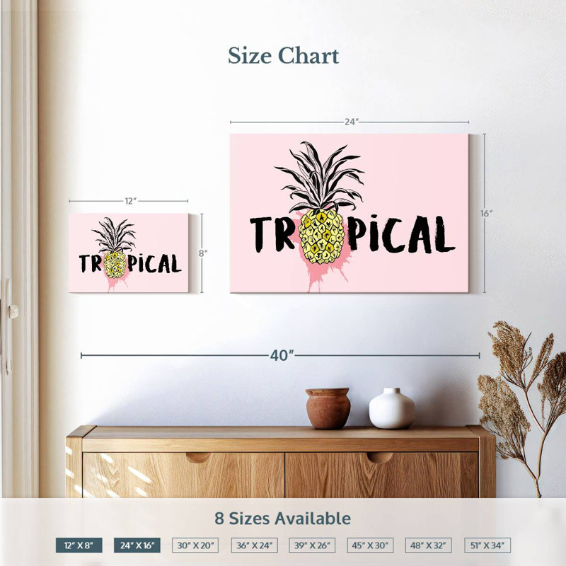 Yarlin Pineapple Typography, 16" H x 24" W