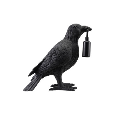 Resin Crow Shaped Table Lamp With Inline Switch