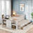 Multifunctional Marksbury With Desk And Storage Shelves, Built-in Trundle And 3 Drawers-906378989