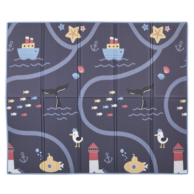 Evolur Cozycush Reversible Non-toxic Baby Kids Playmat  || Foldable Large Thick Foam Crawling Playmats For Toddlers|waterproof Portable Playmat For Babies | Yoga/picnic/game Mat|indoor/outdoor