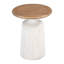 Table de bout à piédestal en bois blanc 22 po