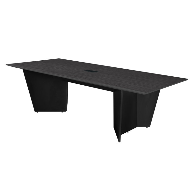 Elleny 72" Conference Table With Power Data Grommet- Ash Grey/ Black, Grey/Black, 29" H x 36" L x 72" W
