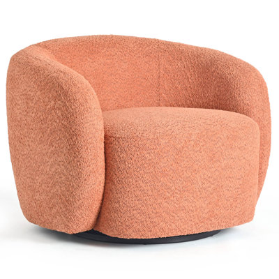 Munehito Upholstered Swivel Barrel Chair