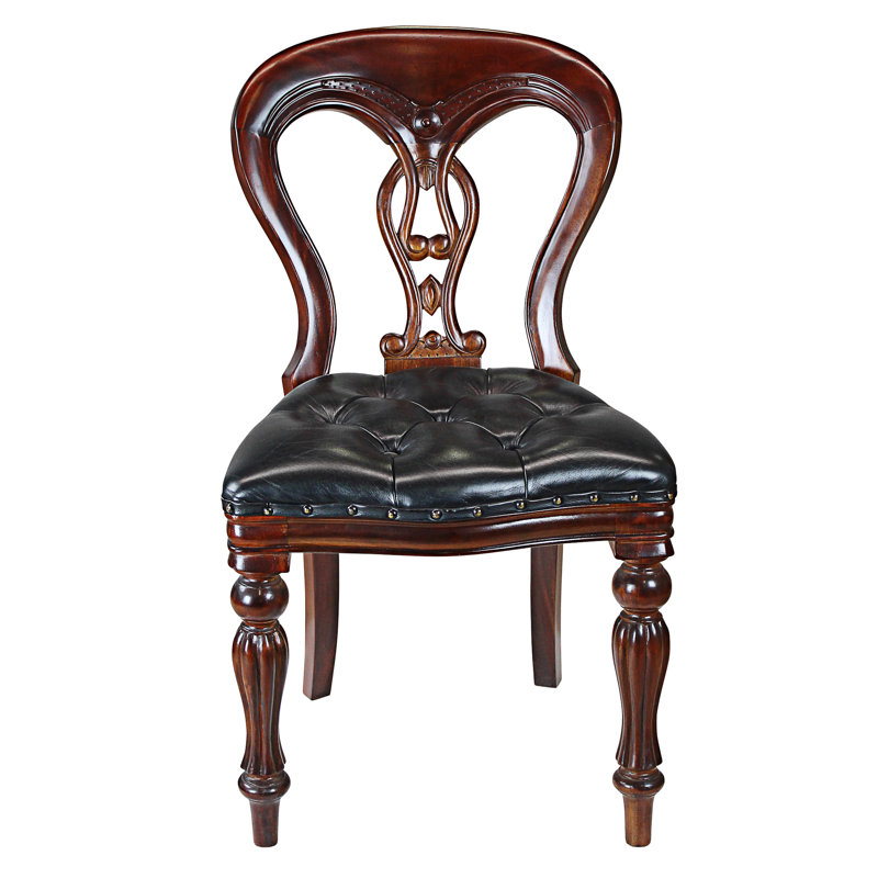 Chaise d'appoint en cuir Simsbury Manor
