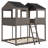 Wood Bunk Bed With Roof, Window, Guardrail-1161886605