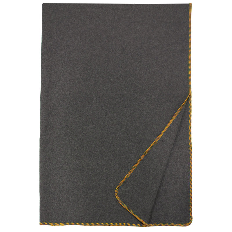 Wooded River Solid Greystone (Gold) - Throw - 60x72, Solid Two Tone Wool Throw for Living Room and Armchair