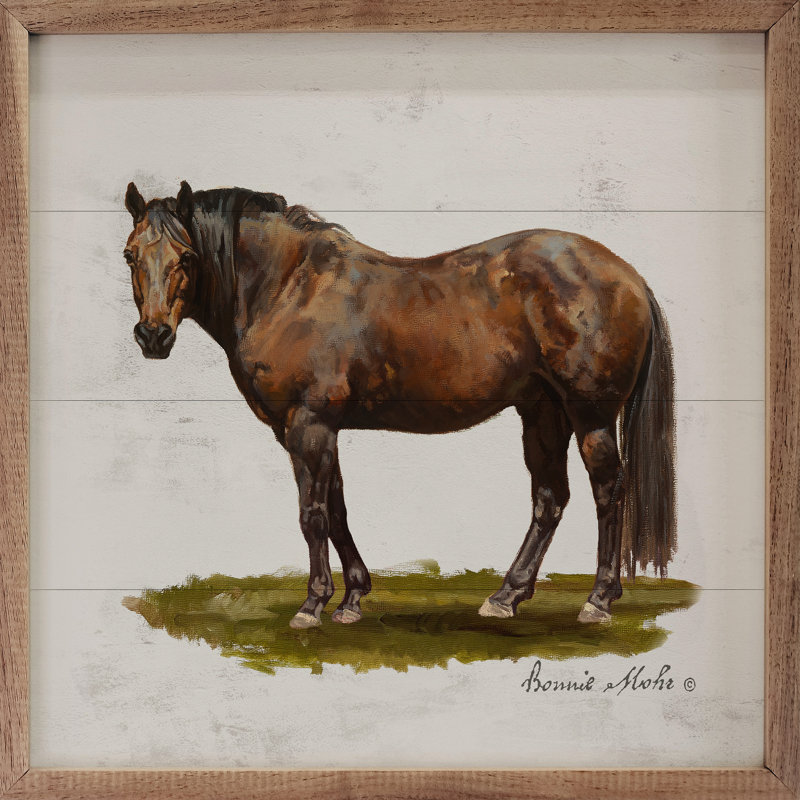 Horse On Grass By Bonnie Mohr, 16" H x 16" W x 1" D