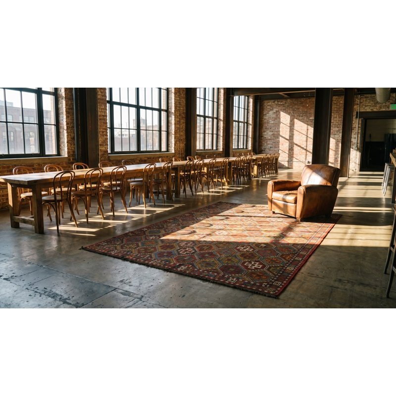 Antique Caucasian Flatweave Verneh Tribal Geometric Kilim Area Rug