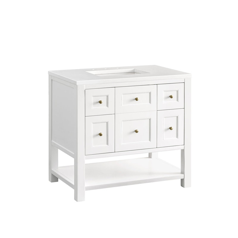 Breckenridge 36'' W Single Vanity, White Zeus, Bright White, 8" Widespread