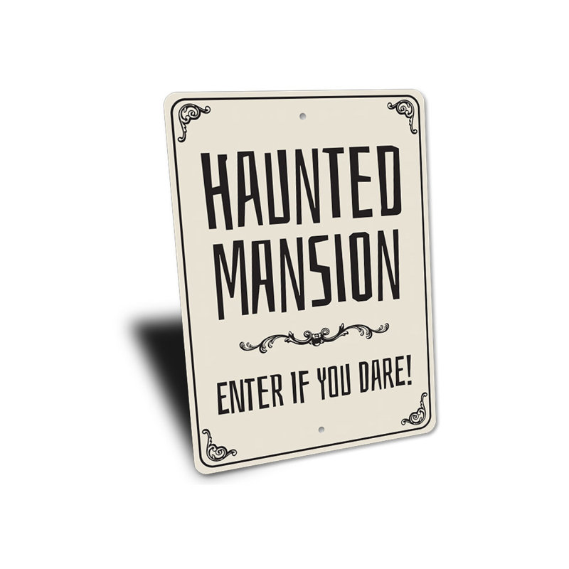 Panneau d'entrée en aluminium Haunted Mansion, H 18 po x l 12 po x P 0,06 po