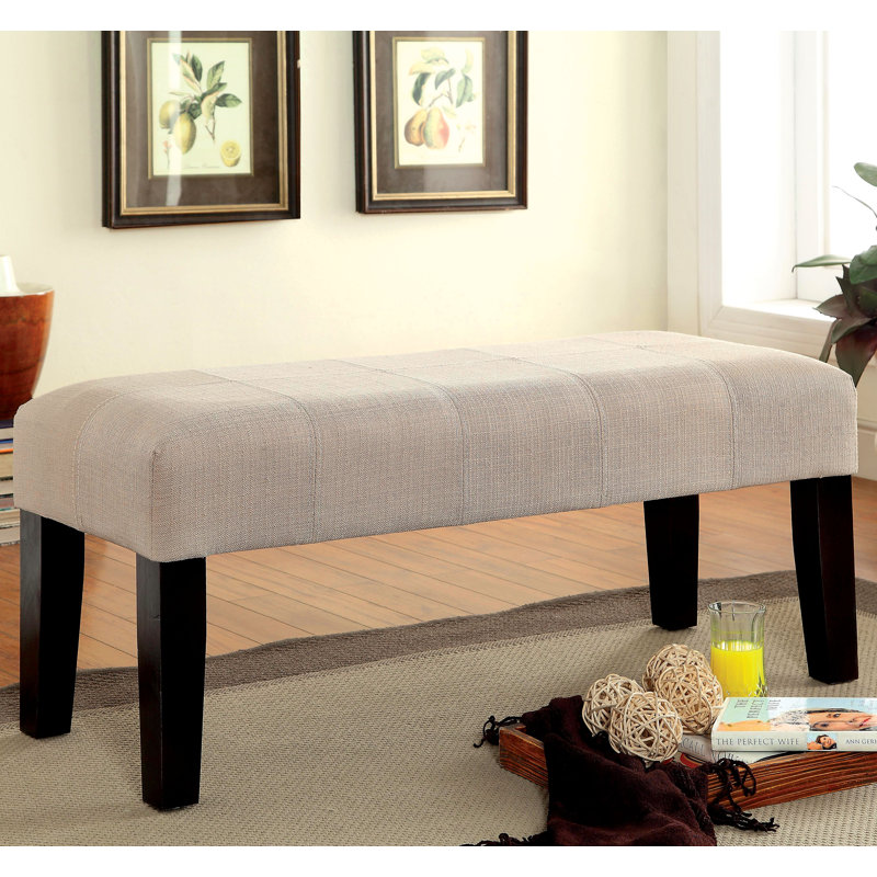 Polyester Upholstered Bench, Ivory