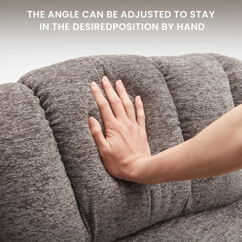 Fauteuil inclinable manuel pivotant de 39,7 po de largeur (ensemble de 2), Grey Polyester Blend