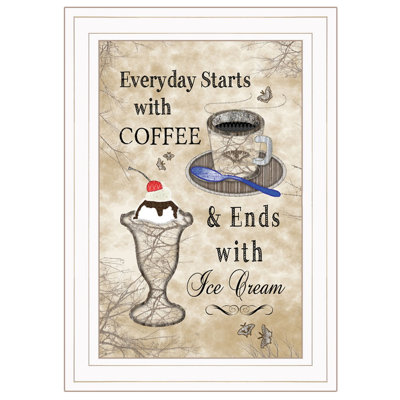 Everyday Starts with Coffee Framed Wall Art for Living Room, Home Wall Décor by Trendy Décor 4U