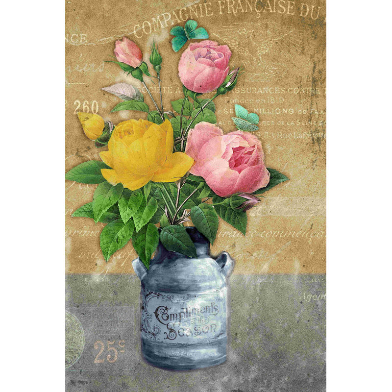 " Vintagey Florals ", 18" H x 12" W