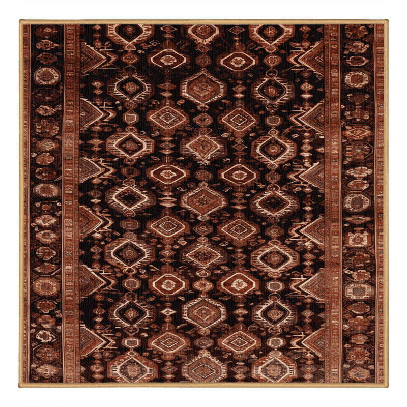 Tapis brun lavable à la machine, Carré 6 pi