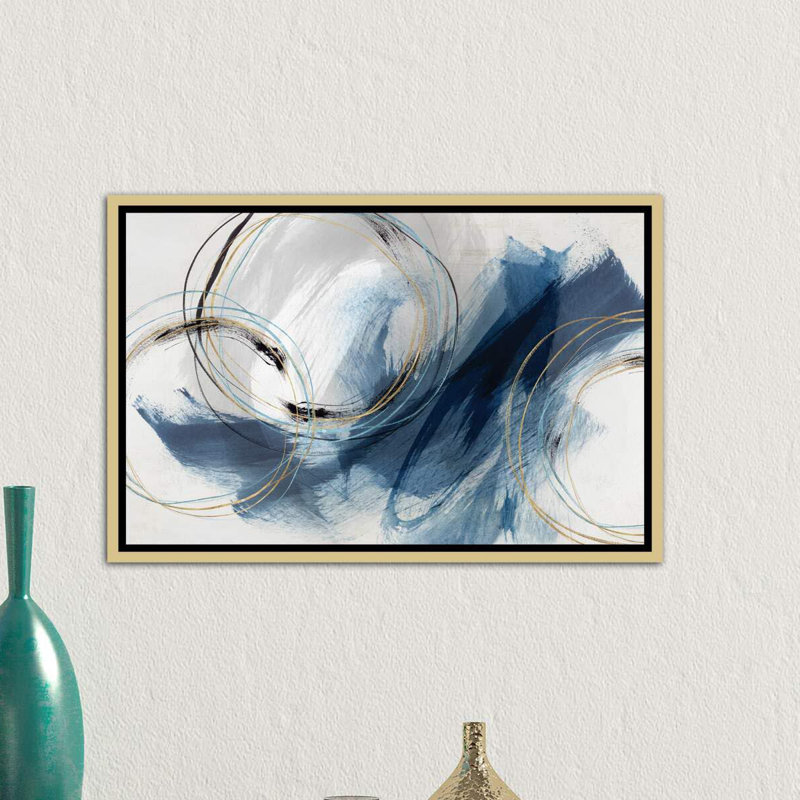 «Detour» par Isabelle Z, impression, H 32 po x l 48 po, Toile avec cadre flottant, Doré