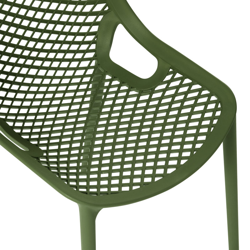 Chaise de salle à manger d'extérieur empilable, Vert