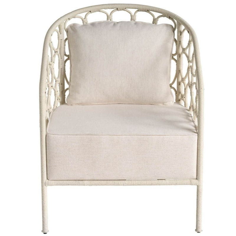 Adalard Barrel Chair, White