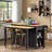 Kitchen Island With Extendable Dining Table, Internal Storage Rack, Power Outlet, 2 Drawers, 2 Cabinet And Open Shelves