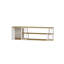 Meuble télé moderne scandinave avec structure en métal, saphir et blanc, 63,0 po x 11,8 po x 19,1 po | 100% panneau de particules enduit de mélamine, épaisseur: 0,7 pouce | Design élégant et fonctionnel pour le salon et les espaces de divertissement-1018941206