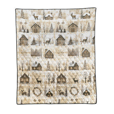 Your Lifestyle by Donna Sharp Antique Winter Holiday Quilted Throw