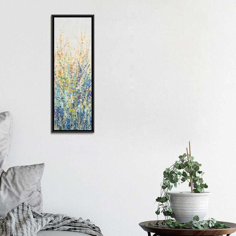 «Wildflower Panel I» par Timothy O, reproduction sur toile, H 48 po x l 16 po x P 1,5 po, Toile encadrée noire