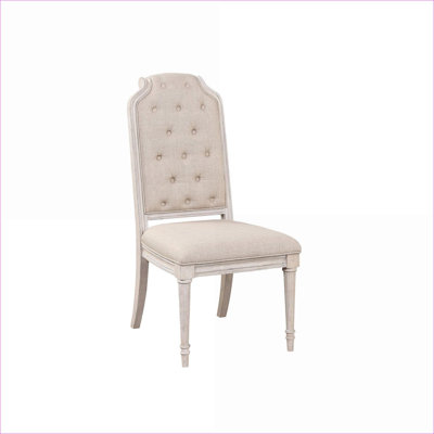 Ensemble de 2 chaises d'appoint rembourrées en tissu Wynsor, finition champagne antique, sièges supplémentaires pour adultes