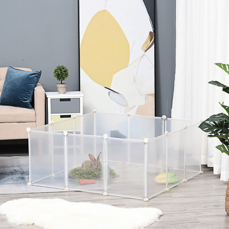 Composé pour petits animaux Diy - clôture en plastique pour 12 panneaux, Chinchilla, cochon d'Inde, parc portable 18 po x 14 po