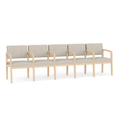 Lenox Wood Waiting Reception 5 Seat Tandem Seating Wood Frame
