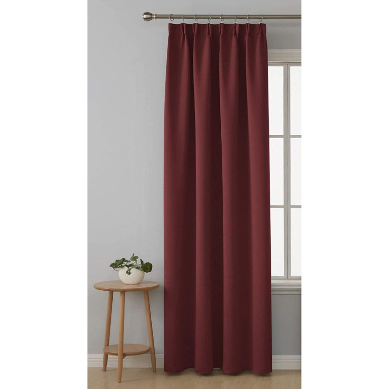 Brent Blackout Curtain Single Panel, 140 W x 175 D cm, Dark Red