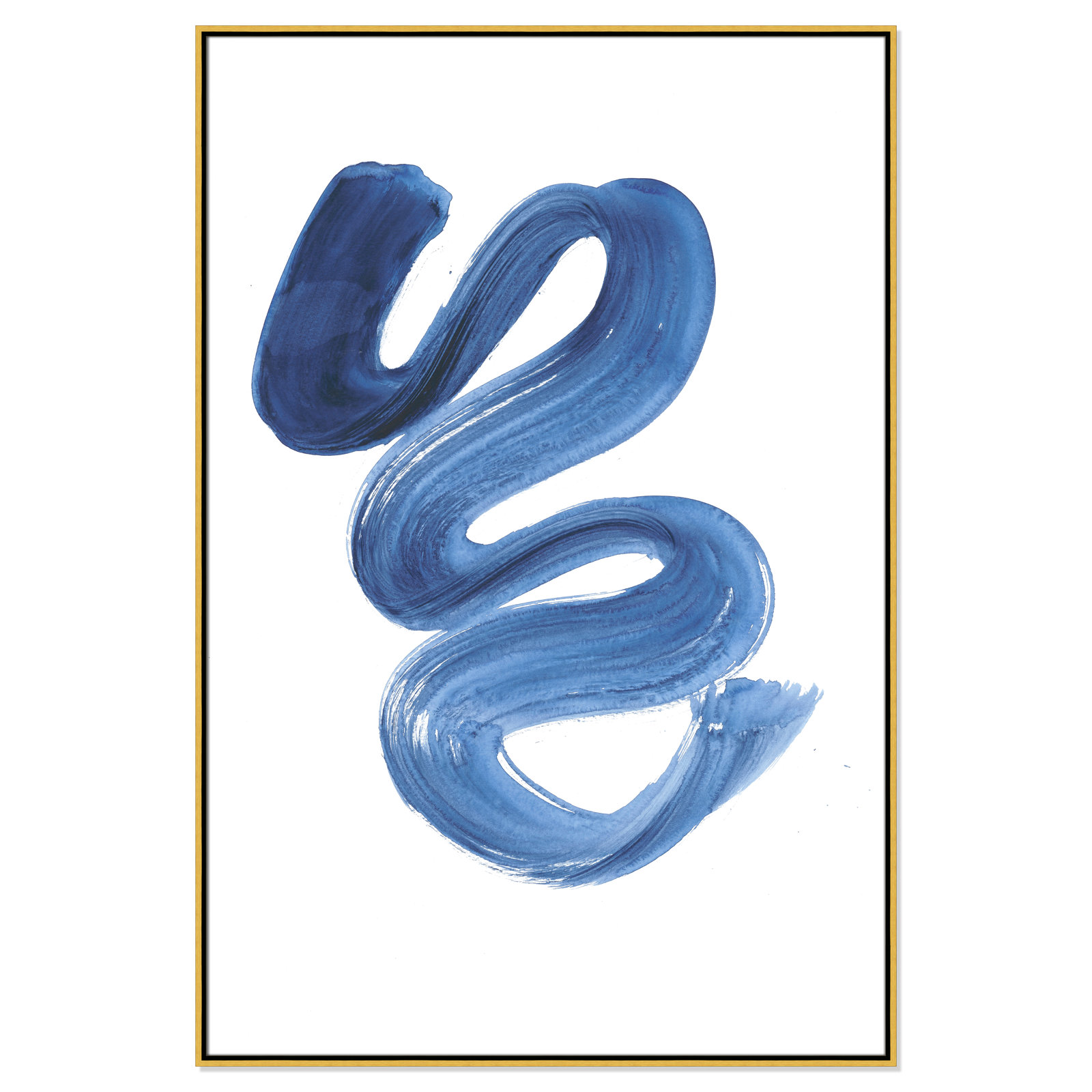 Coppola "Slinky Indigo II" Print by Filippo Ioco, 61.5" H x 41.5" W x 2" D, Gold Framed Canvas