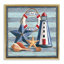 «Rustic Beach House on Stripes», art mural encadré flottant par Jennifer Brinley-1030494102-1034637090