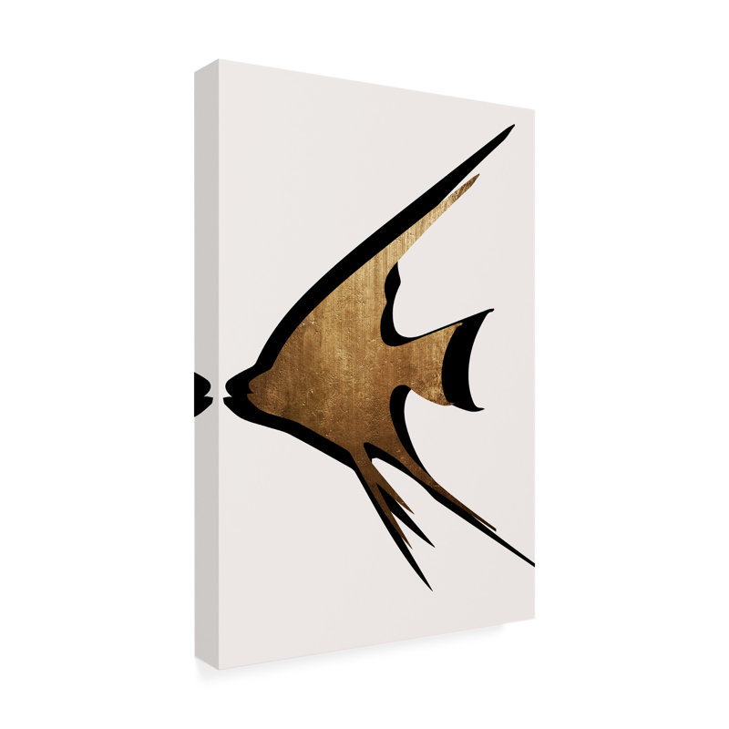 «Gold Fish On Canvas» par Kubistika, reproduction, H 32 po x l 22 po x P 2 po