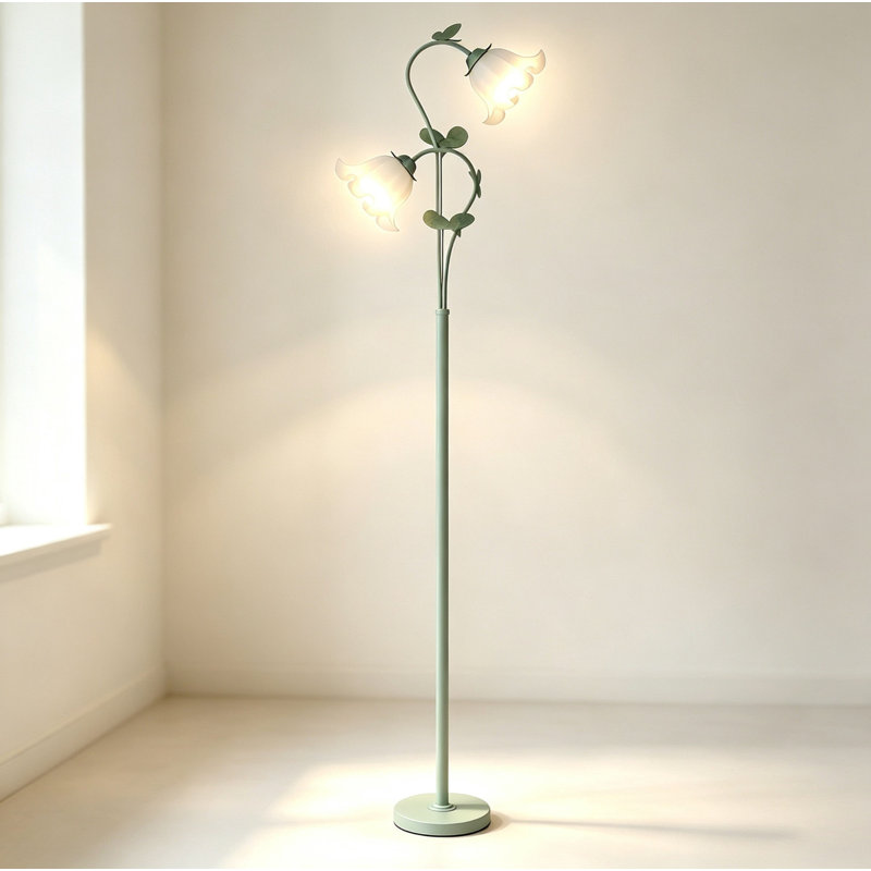 Lampe sur pied artistique en forme de fleur, lampe sur pied en métal et acrylique avec ampoules DEL pour éclairage de coin de salon