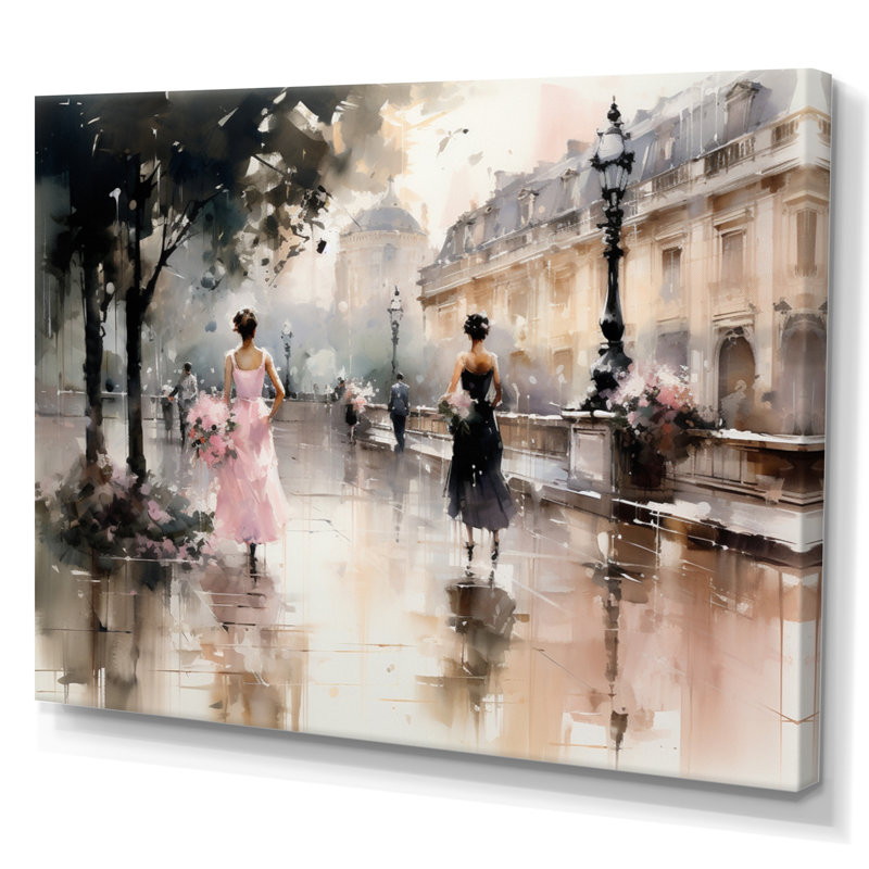 Impression sur toile Fashion Impressionist Elegance I, Toile tendue, H 30 po x l 40 po, Sans cadre