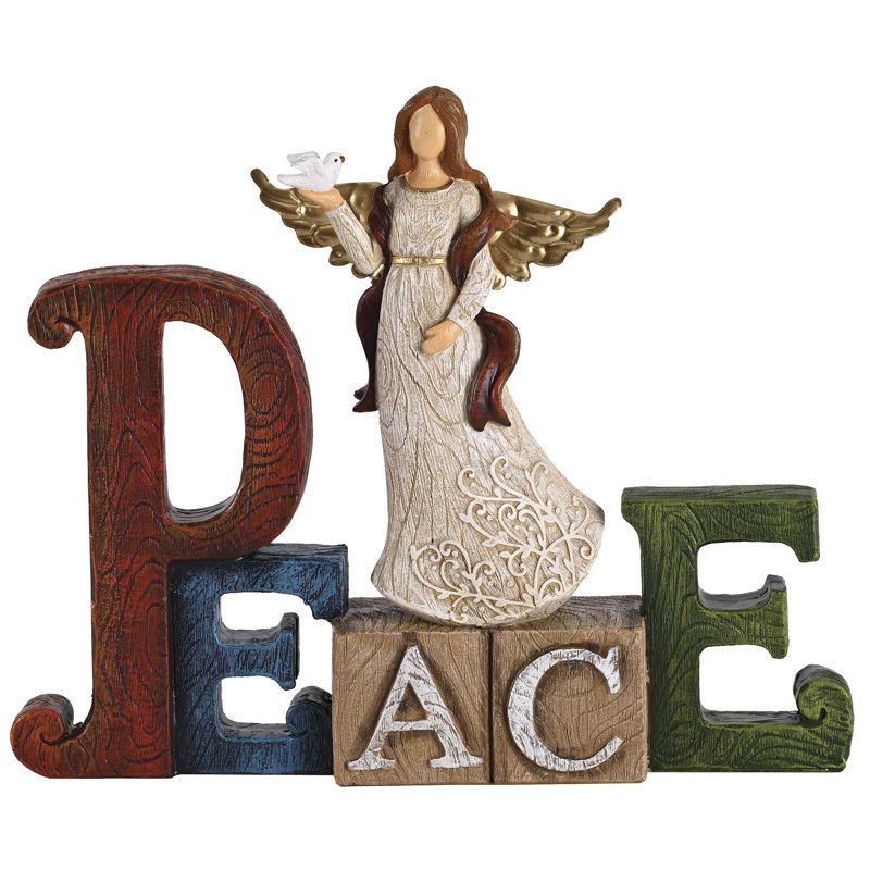Figurine de Noël ange de paix aile ouverte