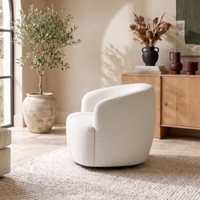 Fauteuil demi-tonneau pivotant rembourré l 32 po Lechlade