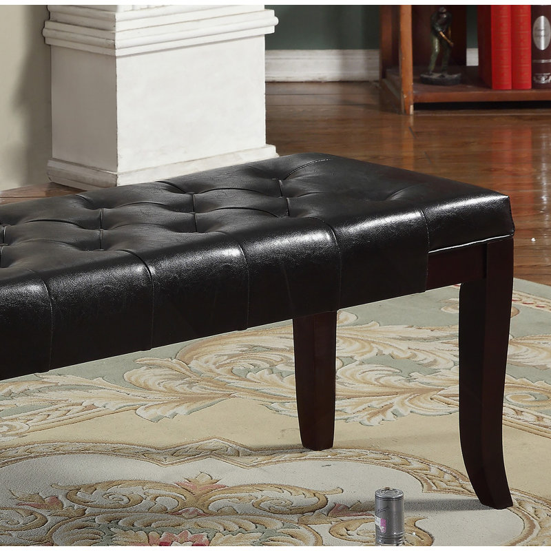 Banc capitonné, similicuir, espresso, Noir