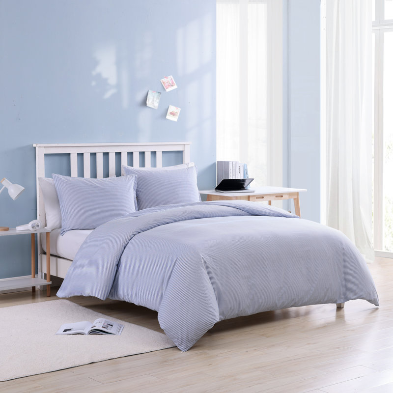 Ensemble de housse de couette réversible 100% coton Poppy & Fritz, Housse de couette pour grand lit et 2 taies décor