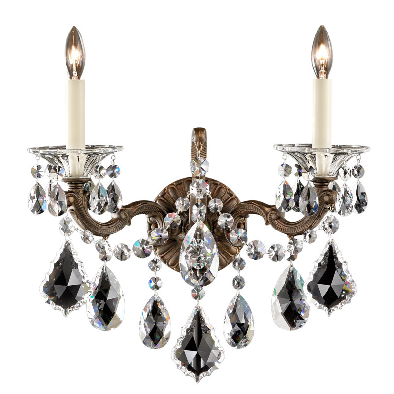 La Scala 2 - Light Candle Wall Light, Heirloom Bronze, Handcut Clear