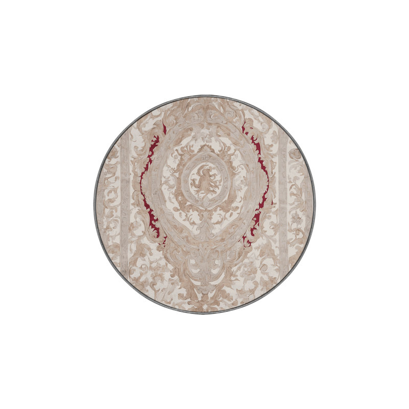 Tapis gris lavable à la machine, Rond 7 pi