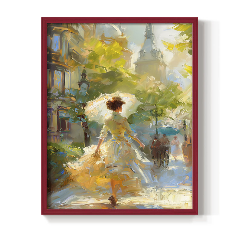 «WOMEN Series Dccxxxxx», reproduction encadrée - bois massif, H 11 po x l 9 po, Rouge