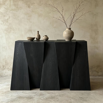 Modern-style solid wood console table.