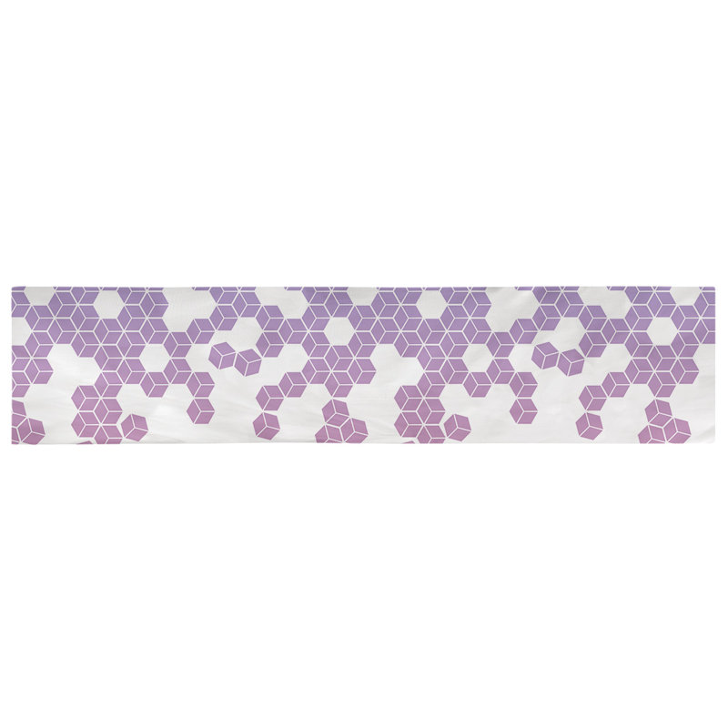 Chemin de table en cubes culbuté Avicia, Bleu / Rose, 90 po x 16 po, Polyester