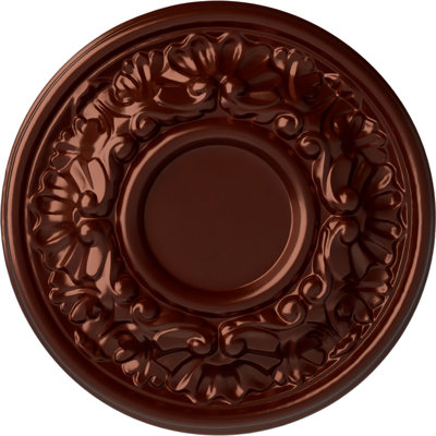 Endurathane Odessa Ceiling Medallion, 7 1/2"OD x 1 1/8"P (Fits Canopies up to 2 1/2"), Hand-Painted Antique Copper Finish