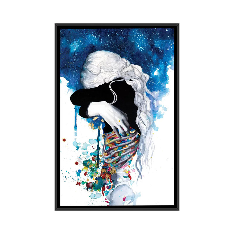 « anxiet », impression sur toile, H 26 po x l 18 po x P 1,5 po, Toile avec cadre noir