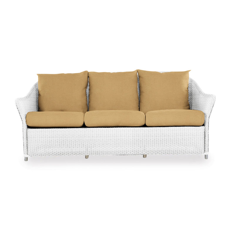 Weekend Retreat Outdoor 3 - Seat Patio Sofa, White, Serena Floral Meadow