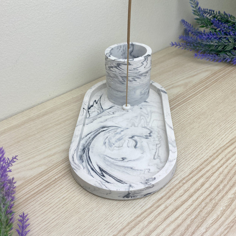 Incense Stick Holder with Storage, Grey
